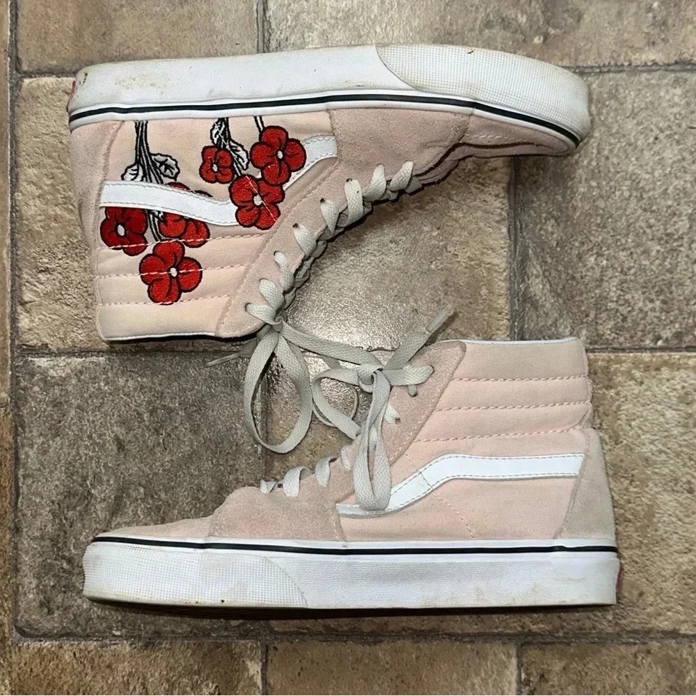 Vans x Disney Sk8-Hi Pink Floral High Top Sneakers Size 6.5 Women - Picture 2 of 8